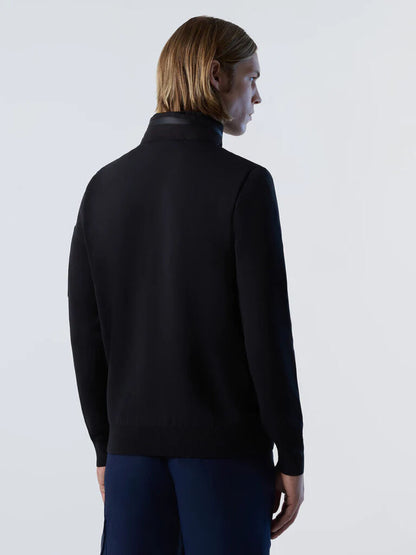 Black Zip-Up Jacket with High Neck
