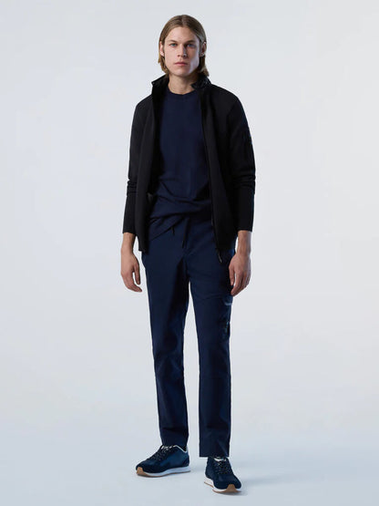 Black Zip-Up Jacket with High Neck