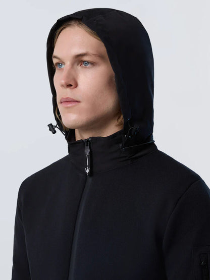 Black Zip-Up Jacket with High Neck