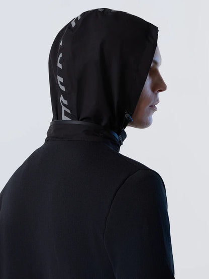 Black Zip-Up Jacket with High Neck