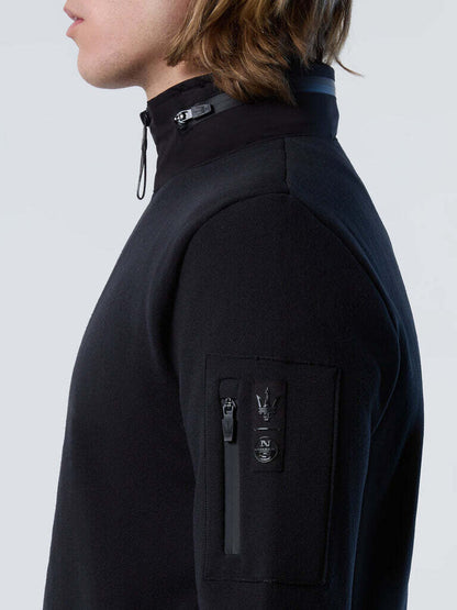 Black Zip-Up Jacket with High Neck