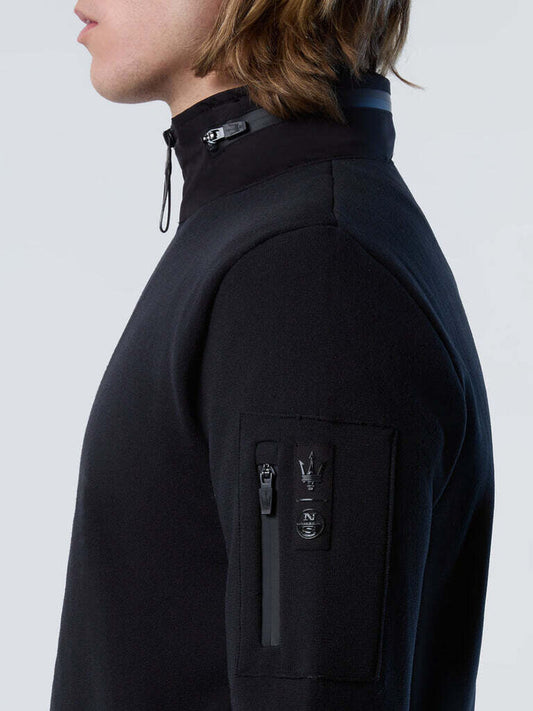 Black Zip-Up Jacket with High Neck
