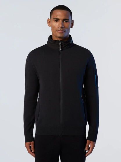 Black Zip-Up Jacket with Utility Pocket