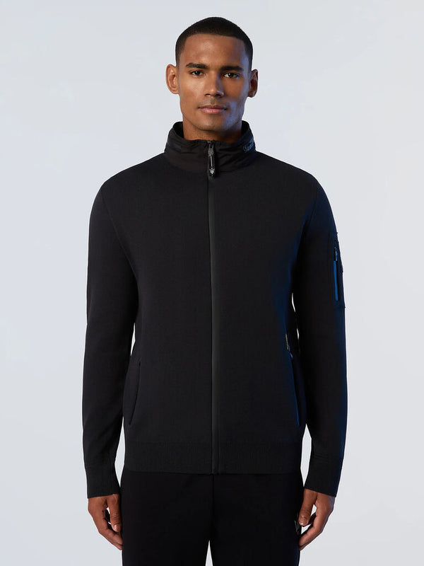 Black Zip-Up Jacket with Utility Pocket