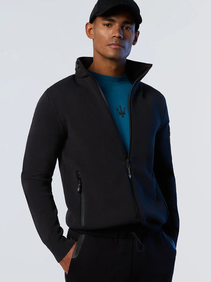 Black Zip-Up Jacket with Utility Pocket
