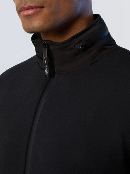 Black Zip-Up Jacket with Utility Pocket