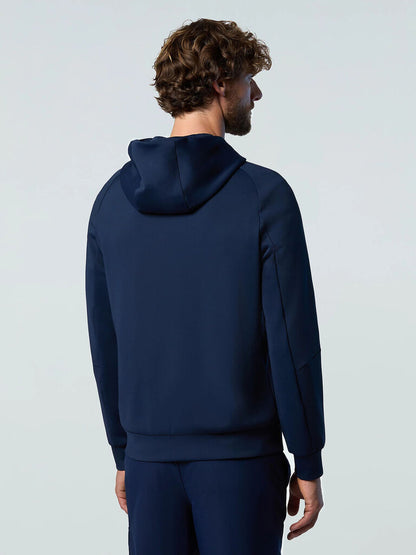 Navy Zipper-Hooded Jacket with Pockets