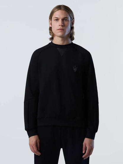 Black Sweatshirt with Subtle Logo Detail