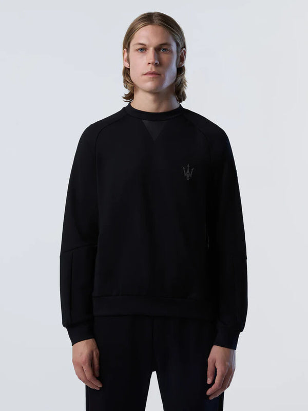 Black Sweatshirt with Subtle Logo Detail