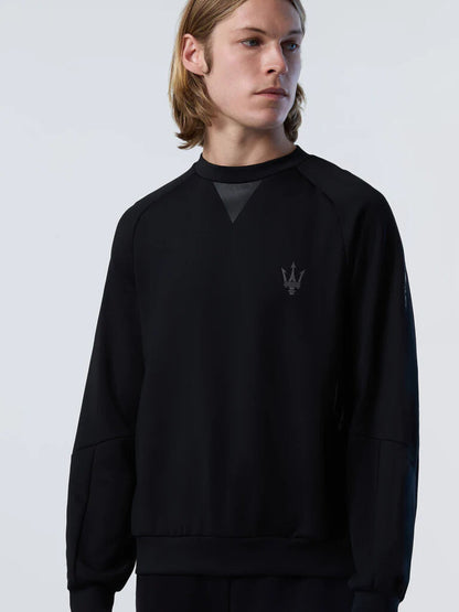 Black Sweatshirt with Subtle Logo Detail