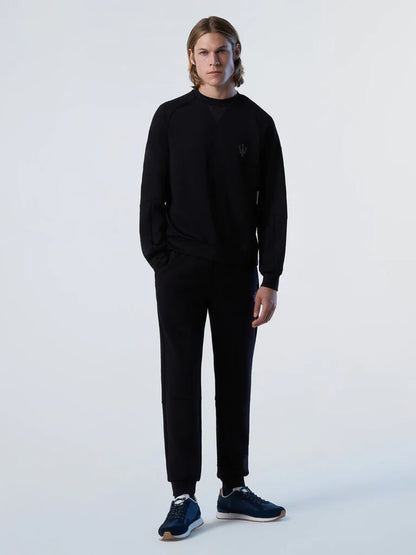 Black Sweatshirt with Subtle Logo Detail