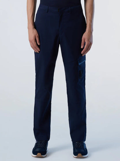Navy Cotton Cargo Trousers with Pocket Detail