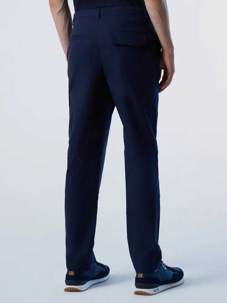 Navy Cotton Cargo Trousers with Pocket Detail