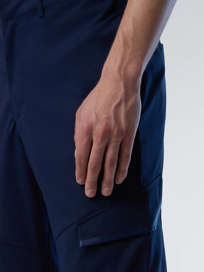Navy Cotton Cargo Trousers with Pocket Detail