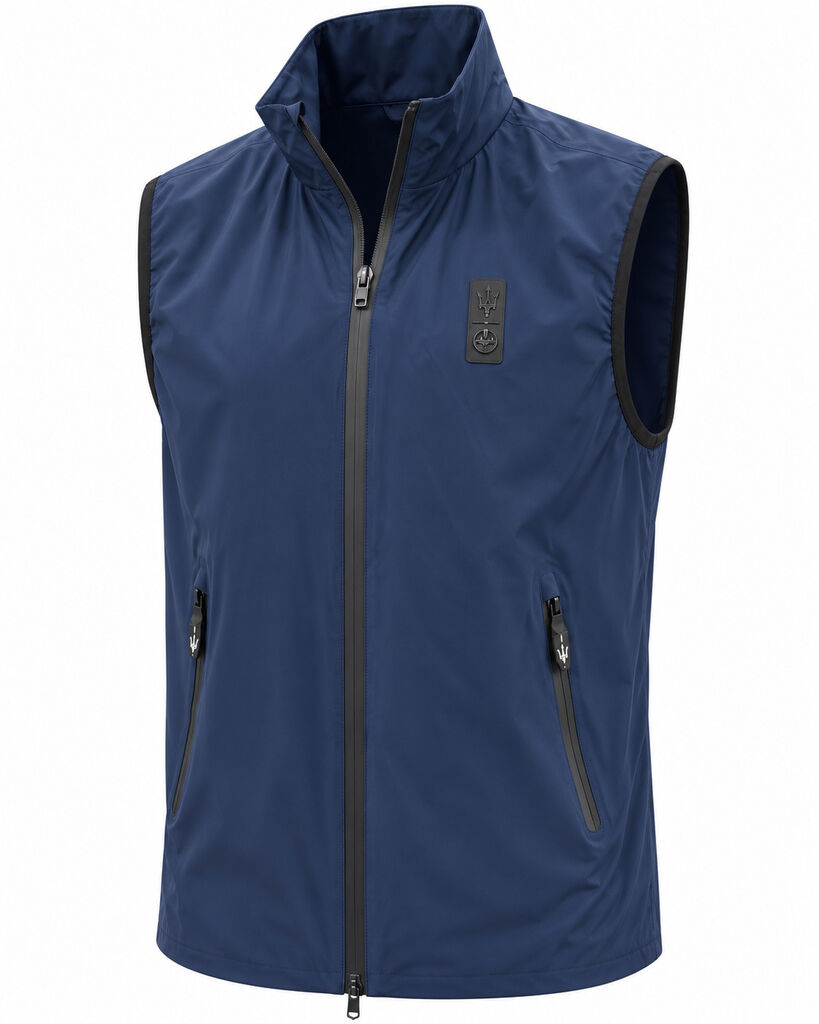Navy Zip-Up Sleeveless Vest