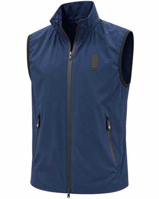 Navy Zip-Up Sleeveless Vest