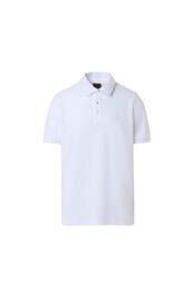 White Classic Polo Shirt with Button Placket