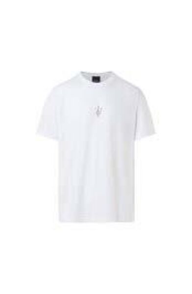 White Cotton T-Shirt with Embroidered Detail