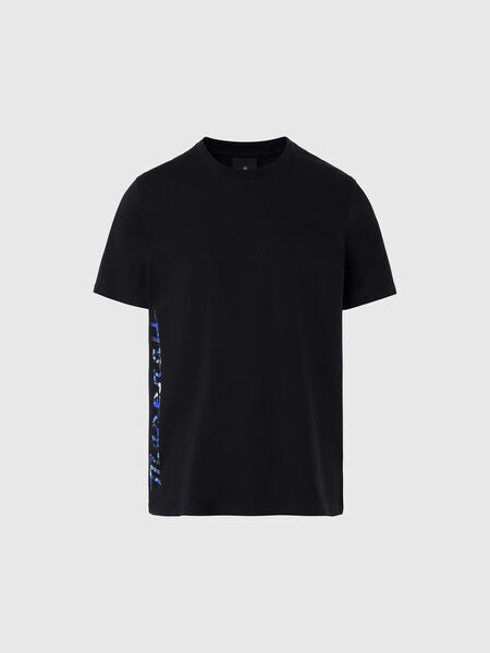 Black Cotton T-Shirt with Side Detail