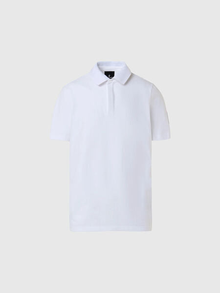 White Cotton Polo with Classic Collar