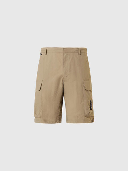 Khaki Cargo Shorts with Functional Pockets