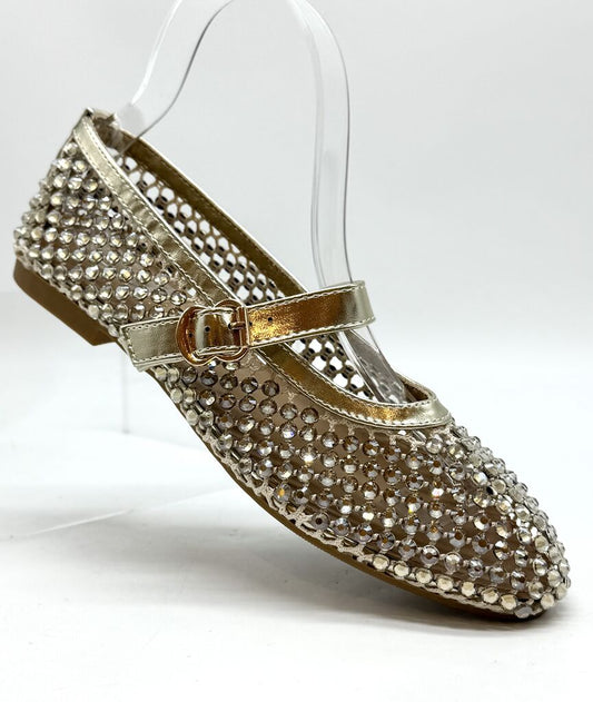 Mary Jane Shoe Strass GOLD
