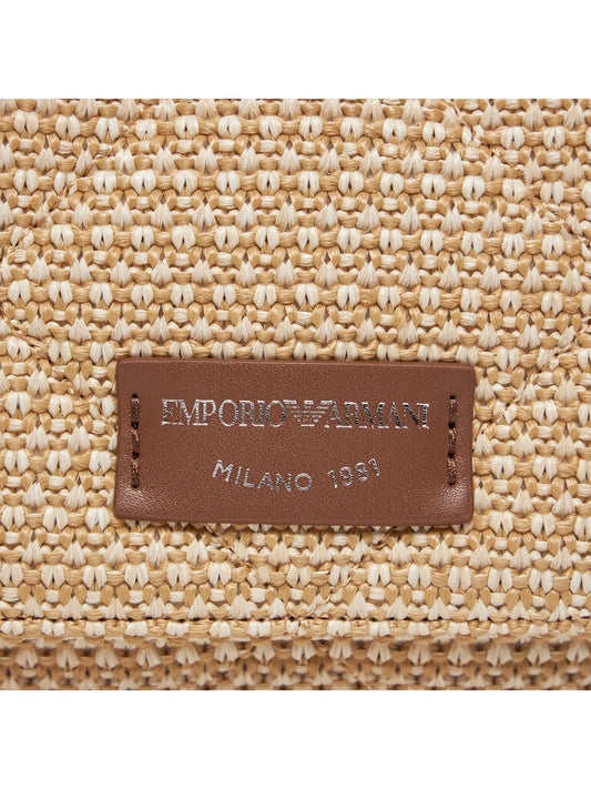 Beige Woven Crossbody Bag with Adjustable Strap