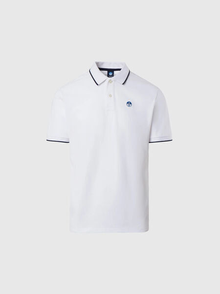White Classic Polo Shirt with Embroidered Logo