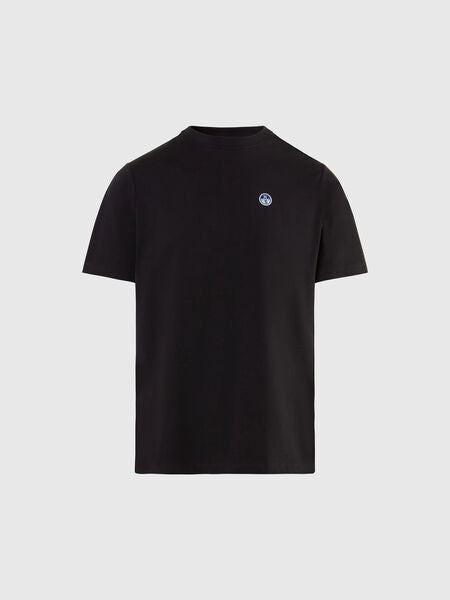 Black Cotton T-Shirt with Iconic Small Logo