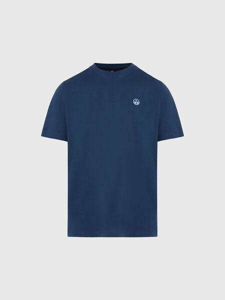 Navy Cotton T-Shirt with Subtle Logo