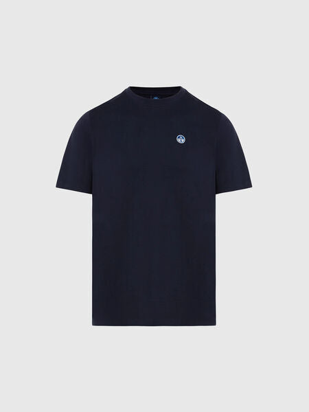 Navy Cotton T-Shirt with Subtle Logo Detail