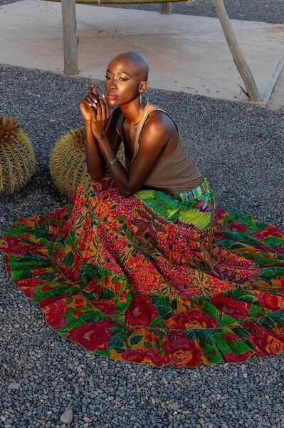 Bright Floral Maxi Skirt with Colorful Paisley Patterns