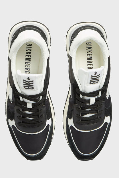 Black and White Athletic Sneakers with Logo Detail