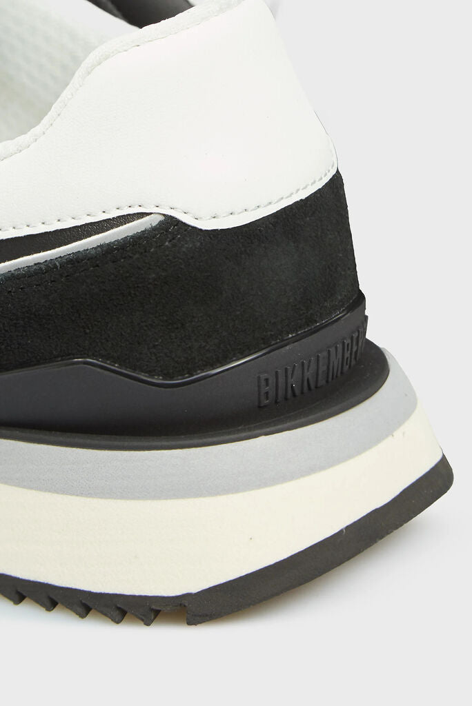 Black and White Athletic Sneakers with Logo Detail