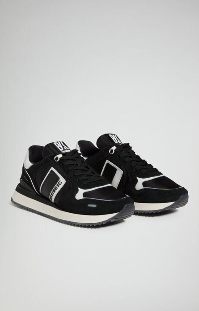 Black Suede Sneakers with Contrast Detailing
