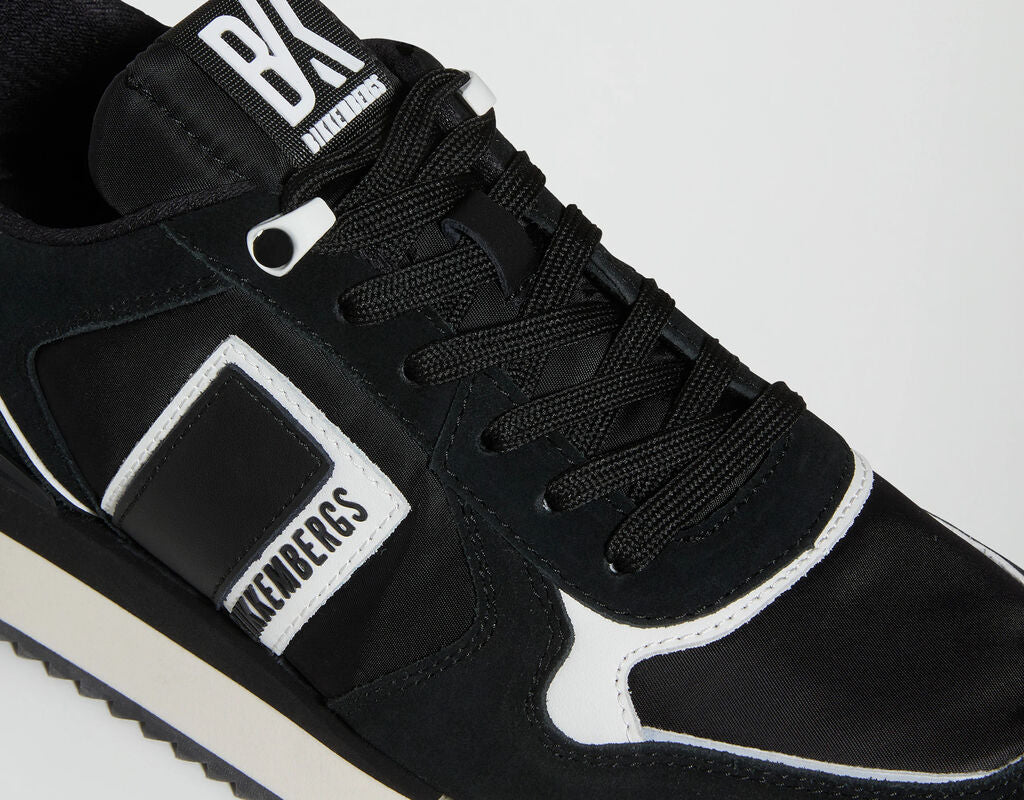 Black Suede Sneakers with Contrast Detailing