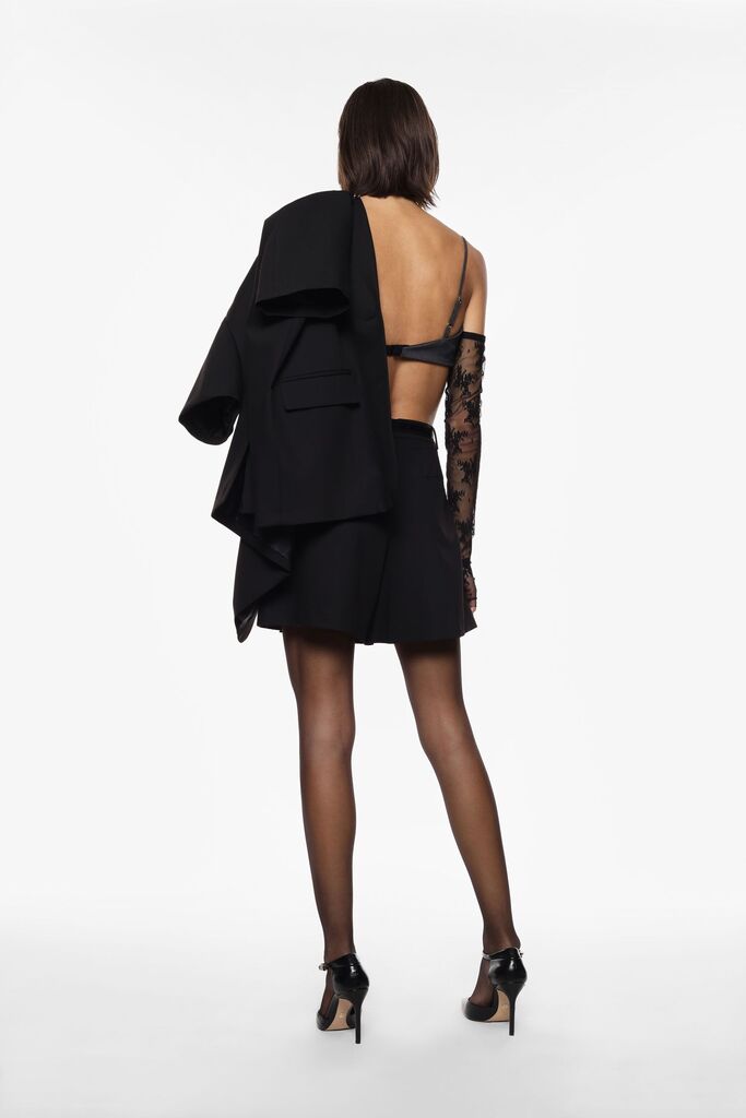 Deep Burgundy Pleated Mini Skort