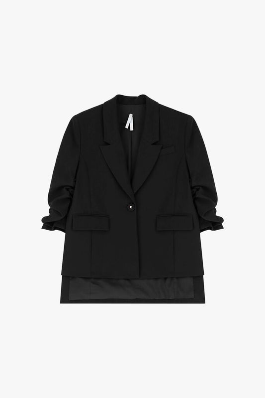 Black Blazer with Rolled Sleeves