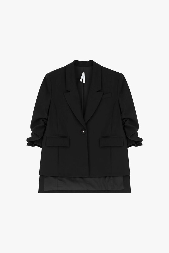 Black Blazer with Rolled Sleeves