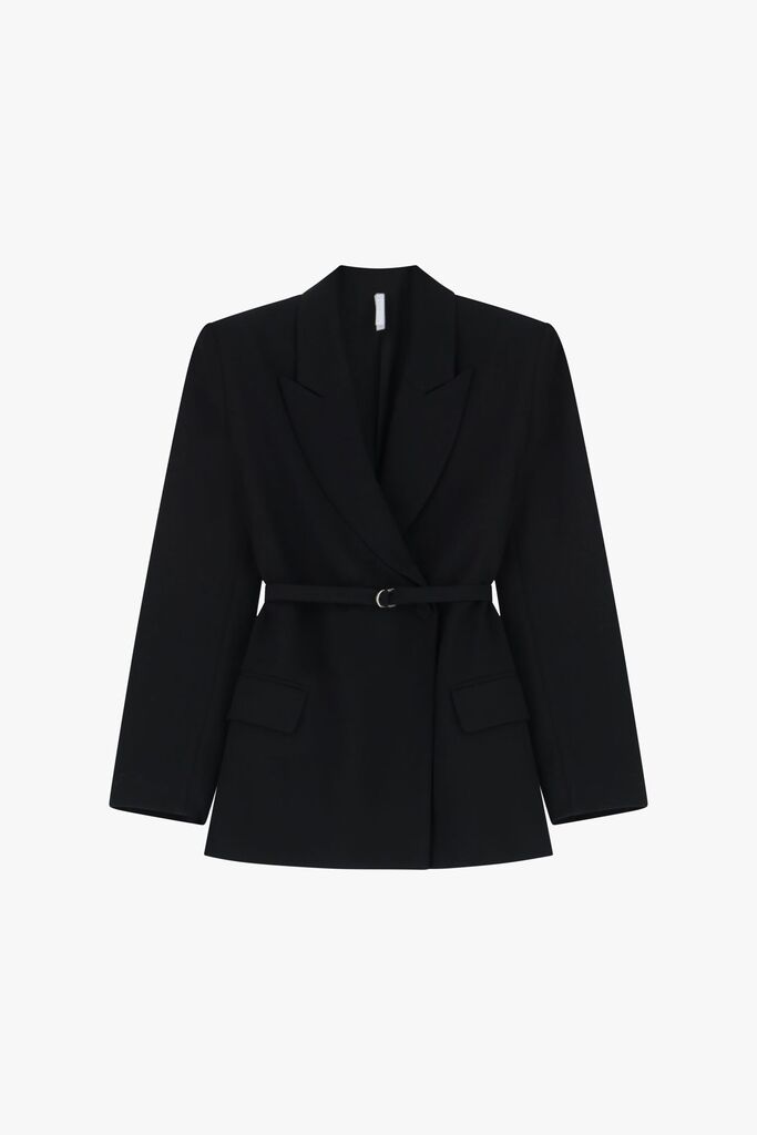 Black Tailored Blazer with Belt