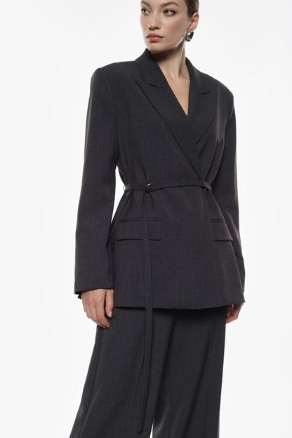 Black Tailored Blazer with Belt