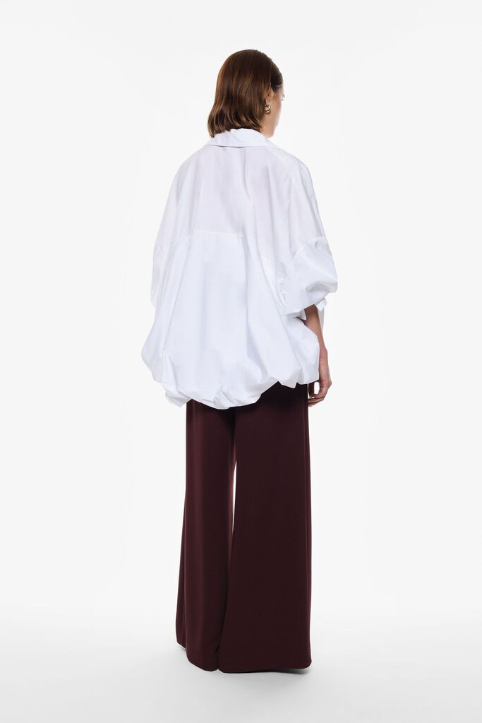 Chocolate Wide-Leg Trousers with Belted Waist