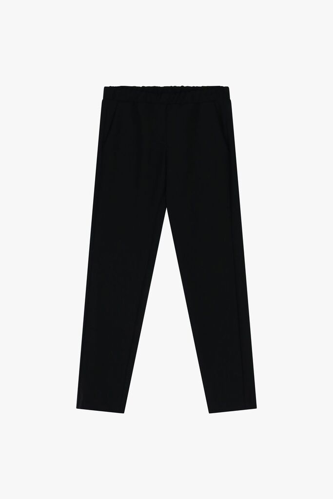 Black Tailored Trousers with Elastic Waist