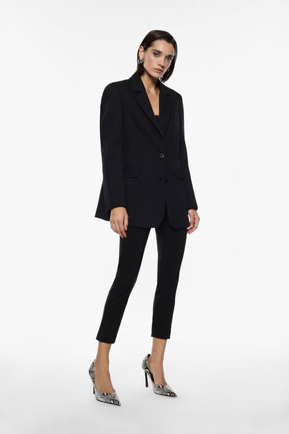 Black Tailored Trousers with Elastic Waist