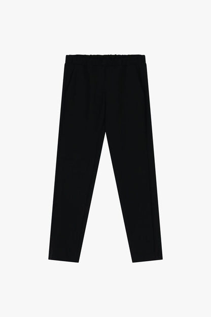 Black Tailored Trousers with Elastic Waist