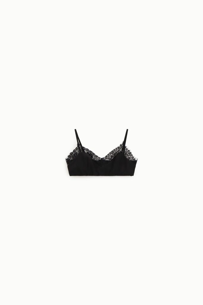 Black Lace Trim Bralette