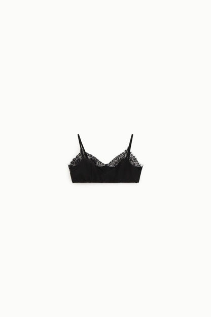 Black Lace Trim Bralette
