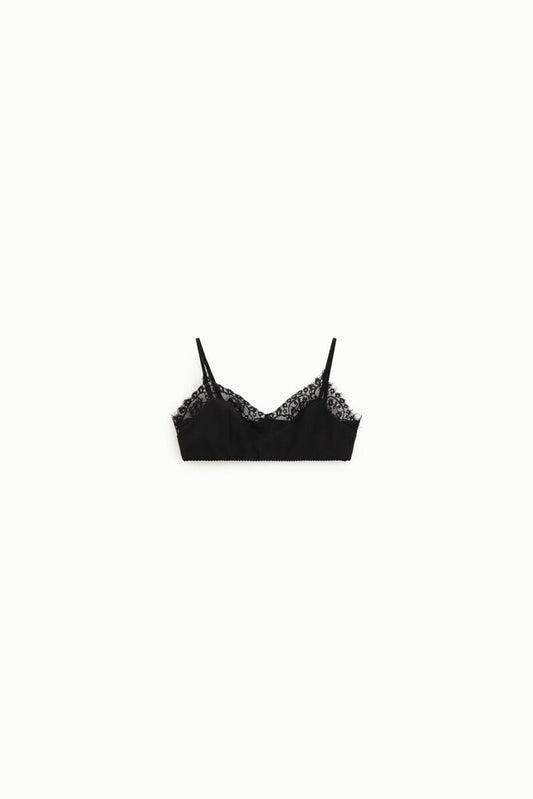 Black Lace Trim Bralette