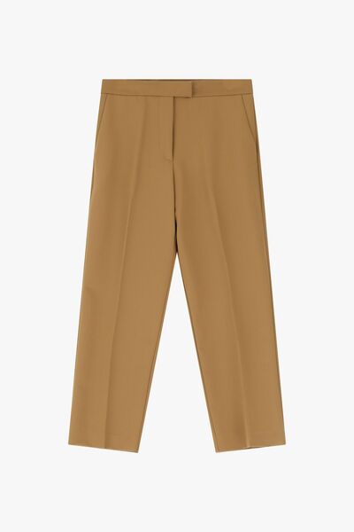 Camel Tailored Trousers with Clean Lines