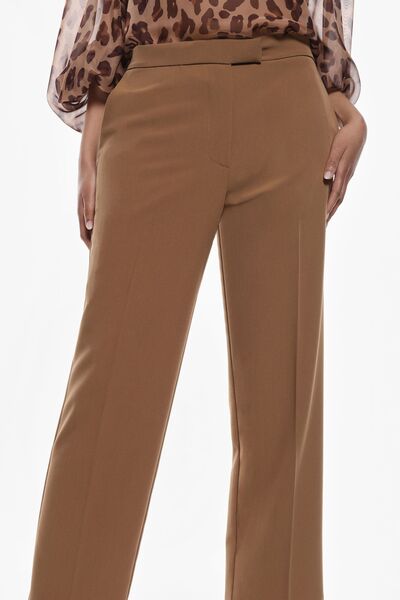 Camel Tailored Trousers with Clean Lines
